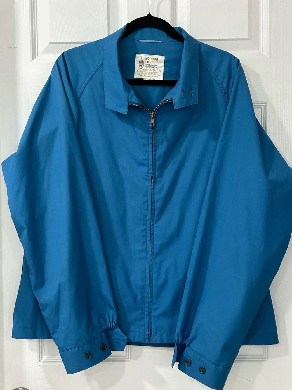 Vintage London Fog Weatherwear of Distinction Blue Zip Jacket Size 46 Long